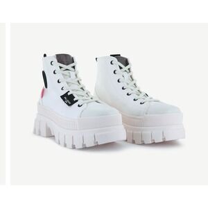 Palladium‎ Revolt Hi TX Platform Boots White Women's Size 10 Chunky Lug